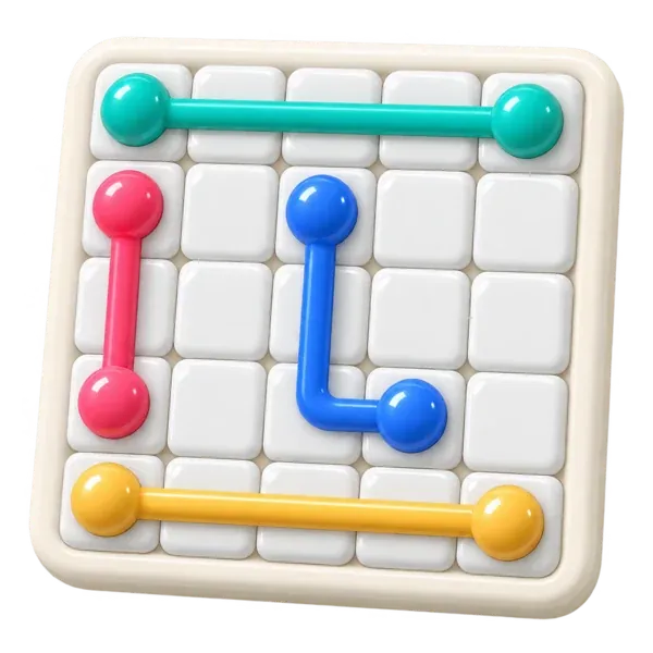 A glossy Linelet puzzle board with coloured number lines filling every square