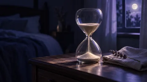 An hourglass on a moonlit nightstand